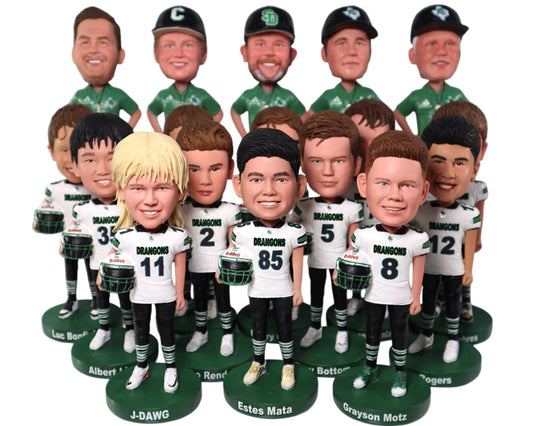 Custom American Football Bobbleheads, Personalized Team Figures, Graduation Keepsakes