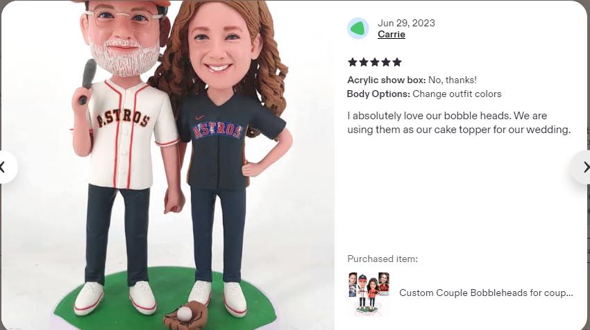 Classic Wedding Cake Toppers, custom couple bobblehead, Anniversary figurines gift, handmade family figurines