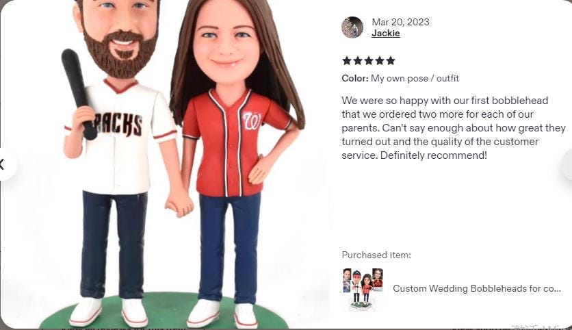 Custom Wedding Cake Toppers, custom wedding couple bobbleheads, funny wedding keepsake for couples