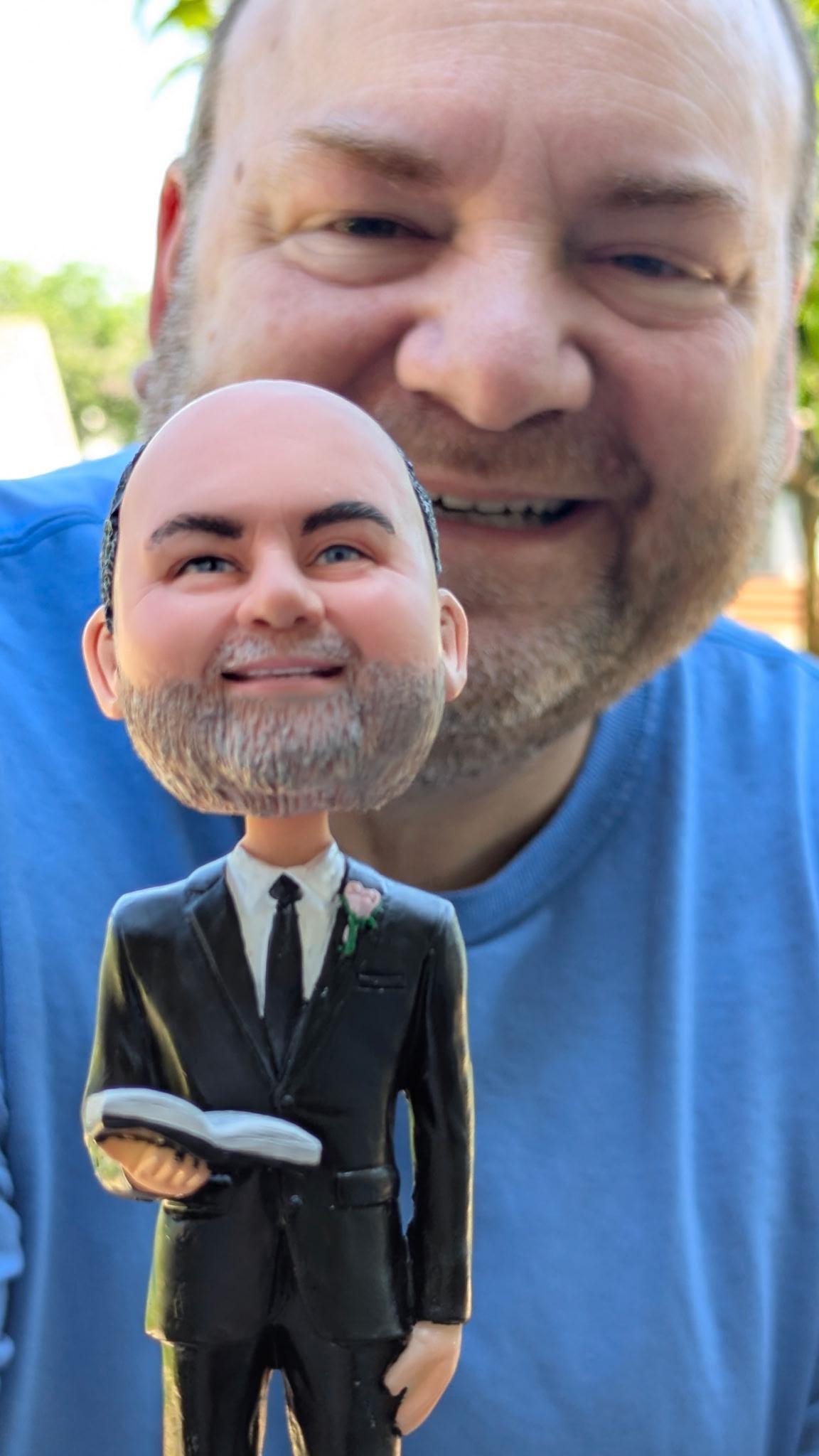 Wedding officiant bobbleheads, best custom gift idea for officiant, wedding officiant in suits with bible, personalized gifts for pastor