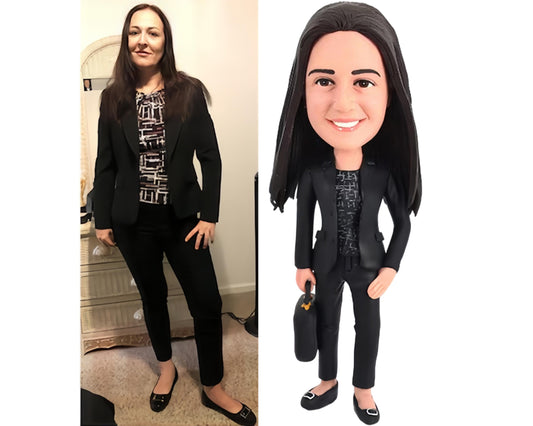 Female boss birthday bobblehead, Personalized office lady figurine, Office/home Desk Decoration, Company Award Keepsake