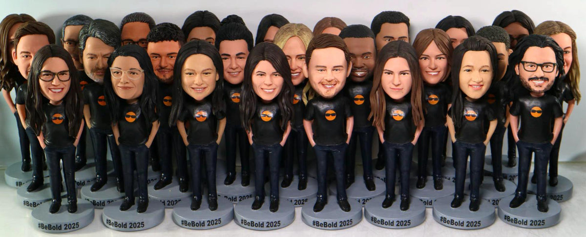 Custom employees Bobbleheads with company logo, Personalized Team Figurines, Handmade Company Awards, office /home decor