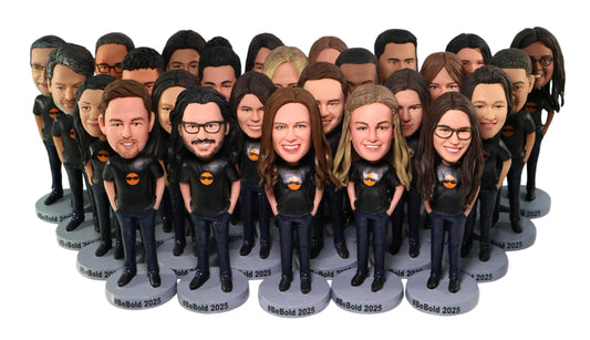 Custom employees Bobbleheads with company logo, Personalized Team Figurines, Handmade Company Awards, office /home decor
