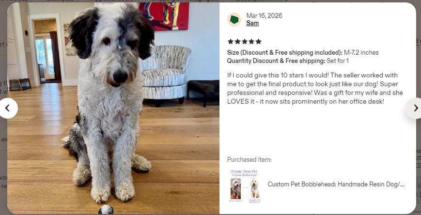 Custom Dog Bobblehead, Handmade Pet Figurine from Photo, Office Home Decor