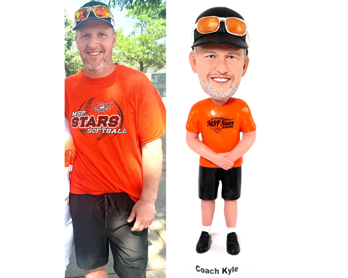 Custom Runner Bobbleheads, custom Sprinter statue, Gold metal figurine keepsake, personalized marathon runner bobblehead