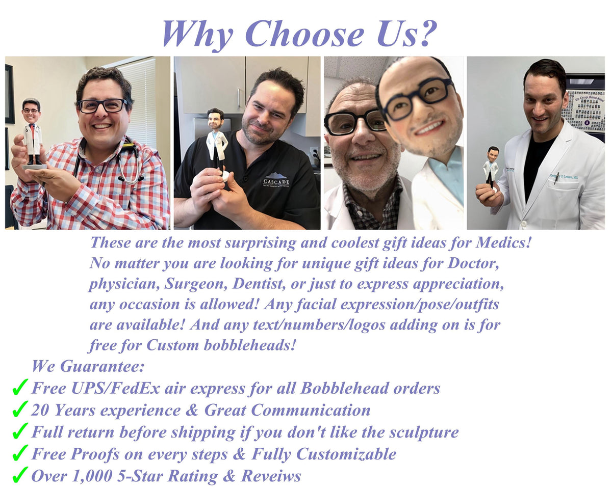 Custom Physician Bobblehead, Custom Surgeon/Doctor/Practitioner Figurine, Docotr Office Decor