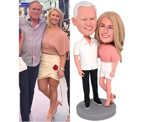 Custom Wedding Cake Toppers, custom couple bobblehead, 30th Anniversary Gifts, handmade family figurines