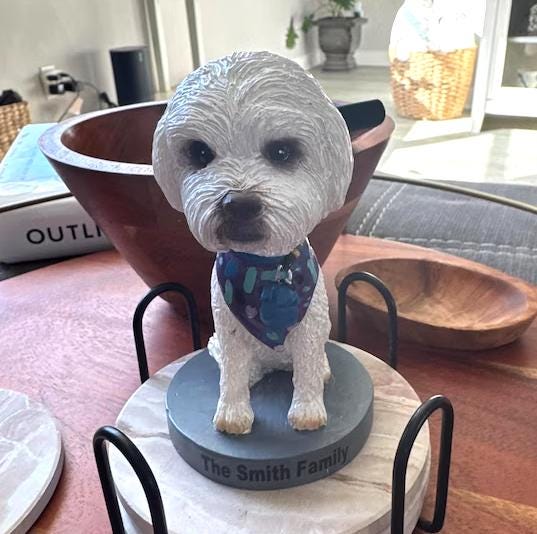 Custom Pet Bobblehead: Handmade Dog/Cat Memorial Keepsake