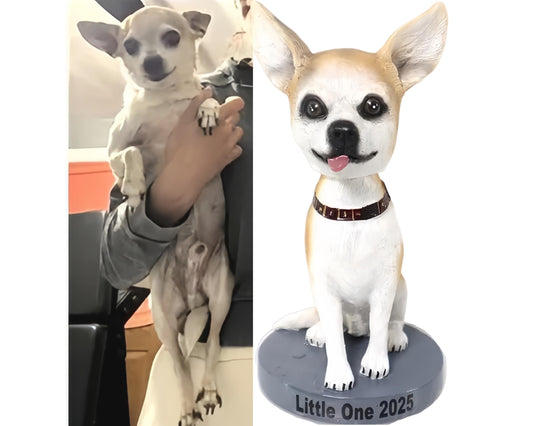 Custom Dog Bobblehead, Handmade Pet Figurine, Personalized dog birthday gift for owner