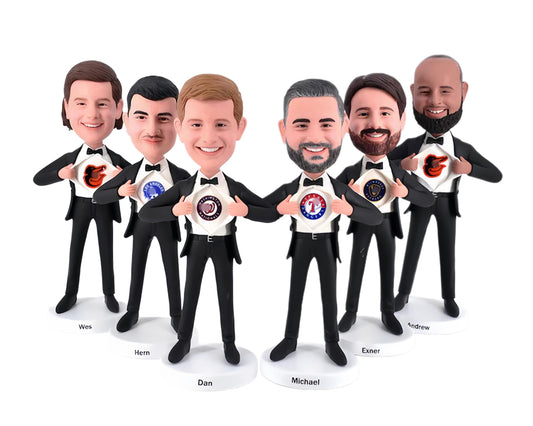 Custom Groomsman bobbleheads, wedding Proposal gift for best man, Groomsmen figurines, Handmade wedding keepsakes, office/home decoration