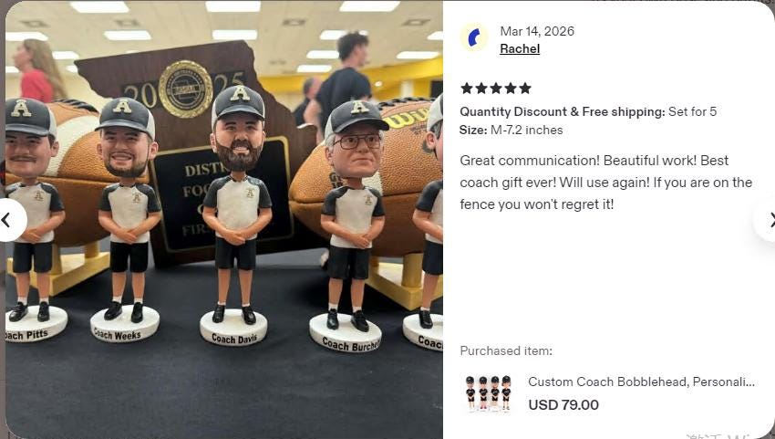 Custom coach bobbleheads, personalized coach figurines from pictures, Appreciation gift for team members/co-workers/manager