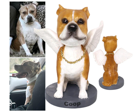 Custom Dog Bobblehead with Angle Wings, pet Memorial gifts, gift for pet owner