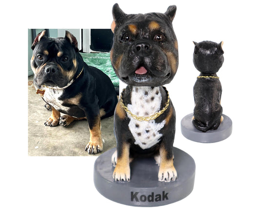 Custom Dog Bobblehead, Custom pet figurine, head to toe custom dog statue
