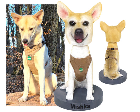 Custom Dog Figurine, handmade Pet bobblehead from picture, personalized dog statue gift for pet owner