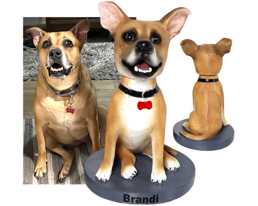 Custom Pet Bobblehead, 3D Handmade Dog figurine Memorial Statue, Office Decor