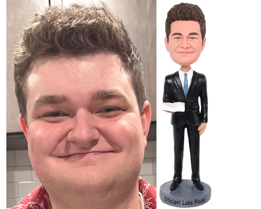 Custom bobblehead Wedding officiant, wedding keepsakes for pastor, thank-you gift for officiant
