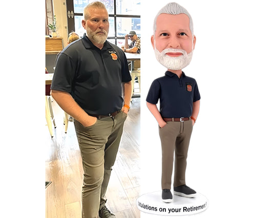 Custom men Bobblehead, Personalized Figurine from picture, surprising gift for husband/boss/father/grandpa