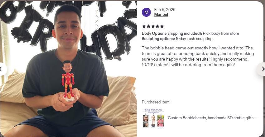 Beer drinking Custom Bobblehead, Personalized figurine From Photo, Office/home Desk Decor for boss/husband/father