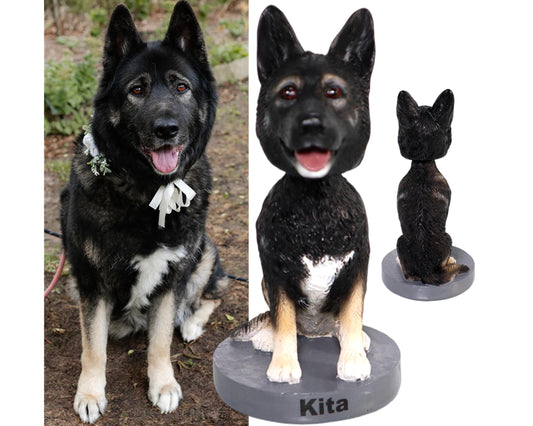 Custom Dog bobblehead, handmade Pet Portrait from pictrues, Custom dog statue, Office/home decor