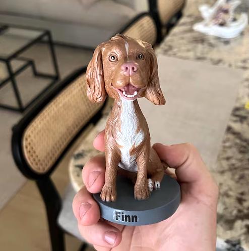 Custom puppy Bobblehead, Handmade Pet Figurine, Personalized Dashboard Companion
