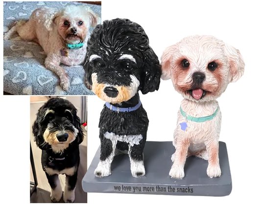 Custom Puppy Bobblehead, Handmade Pet Figurines from picture, Personalized dog  birthday Keepsake, Office/home decor