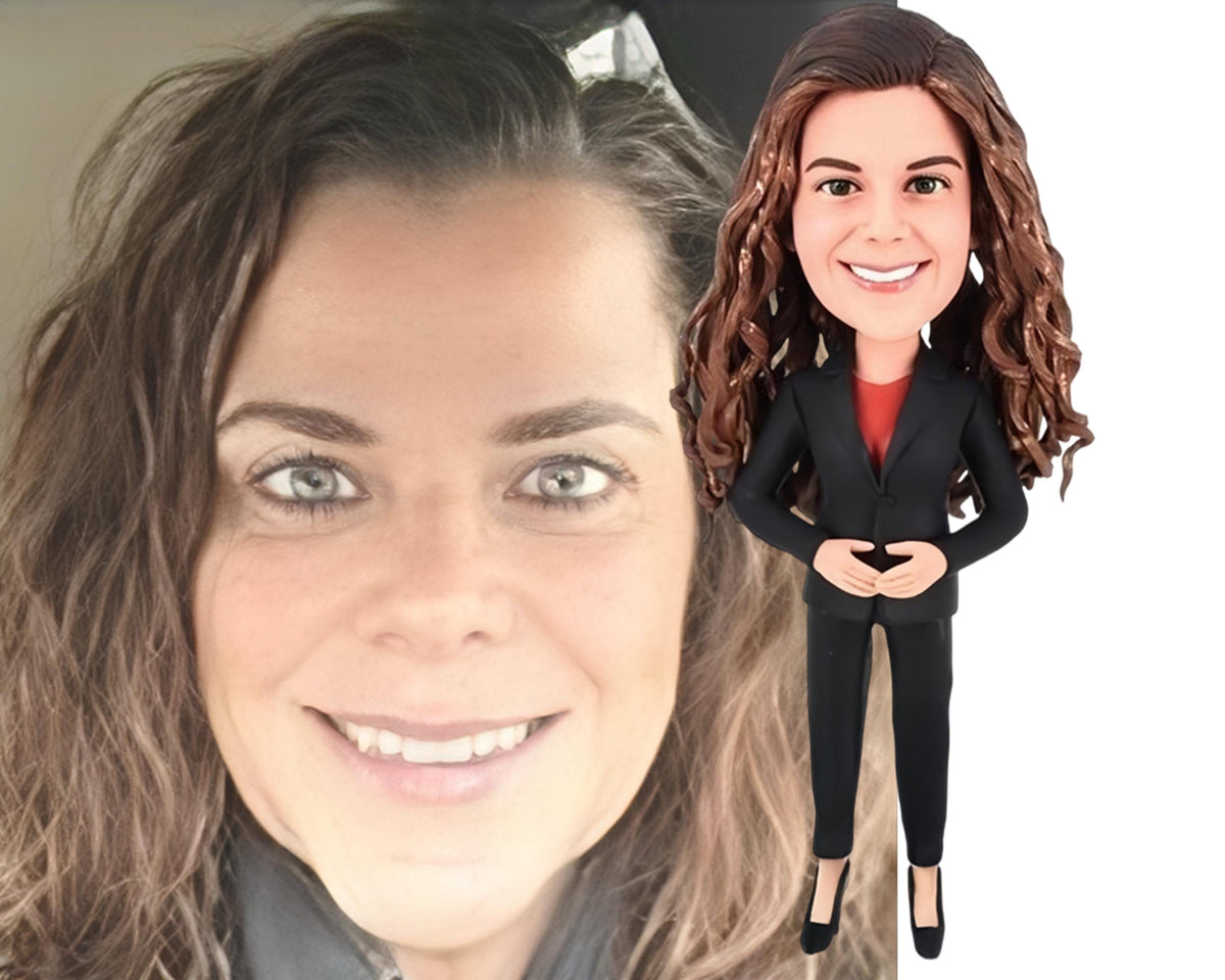 Business gift Custom bobblehead, Office lady figurines, Office party gift for team