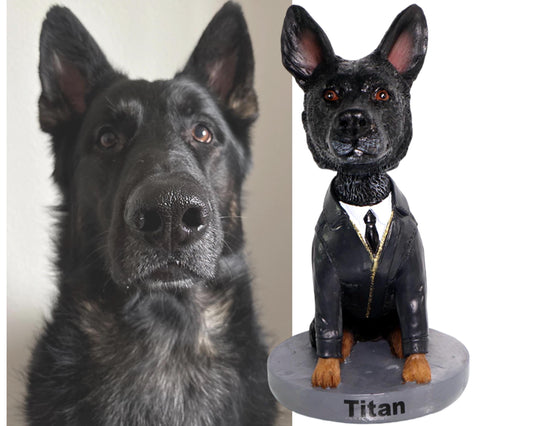 Custom dog Bobblehead, 3D Handmade Dog figurine Memorial Statue, Office pet Decor
