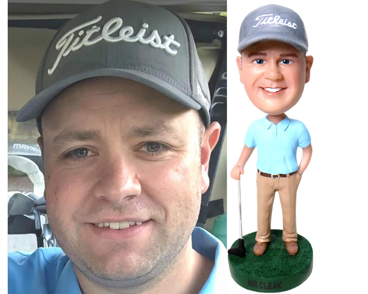Custom Golfer Bobblehead, Personalized Golf Lover Statue, Office Desk Decor Gift, Birthday gift for Boss/Husband/Father