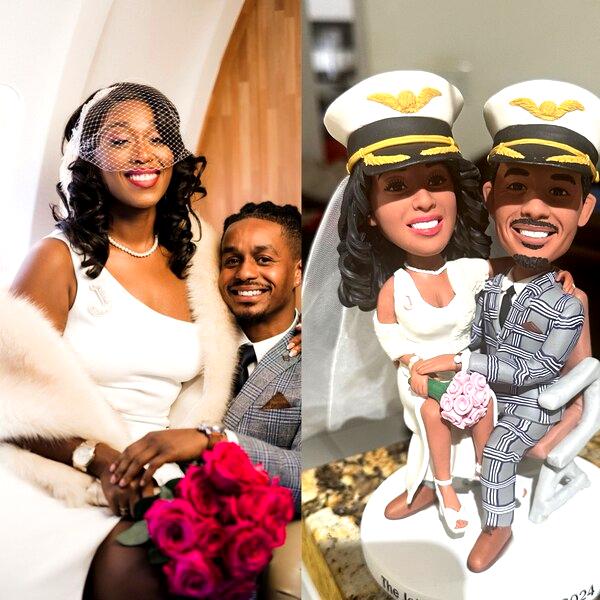 Traditional Wedding Cake Topper, Custom Bobblehead wedding keepsake, Personalized couple Figurines, fun wedding gift ideas