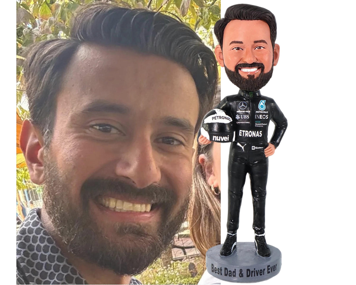 Custom Racer Bobblehead, Personalized Driver figurine, F1 Racer bobblehad