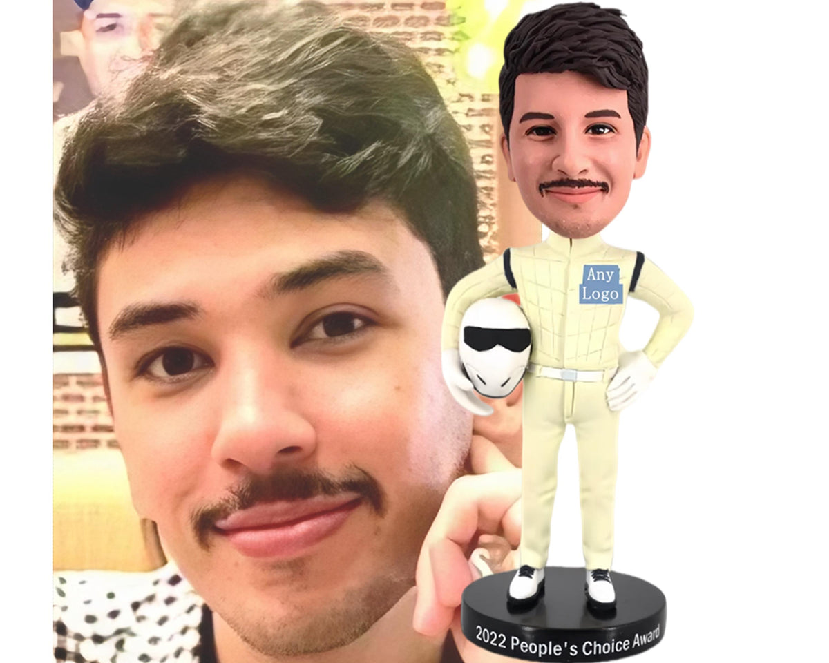 Racer Custom Bobblehead, Personalized Nascar Driver figurine, handamde F1 bobblehad