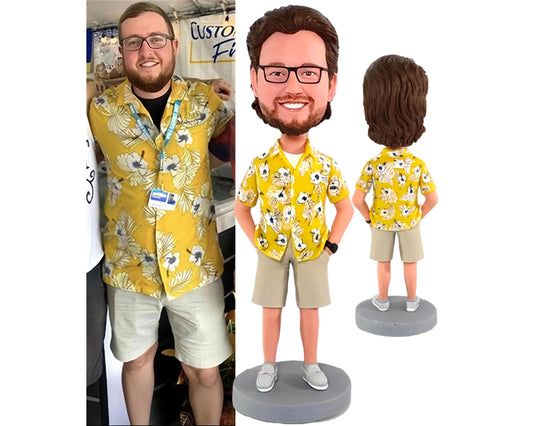 Custom Bobblehead holiday keepsake, Personalized Figurine from picture, Birthday gift for husband/boss/boyfriend