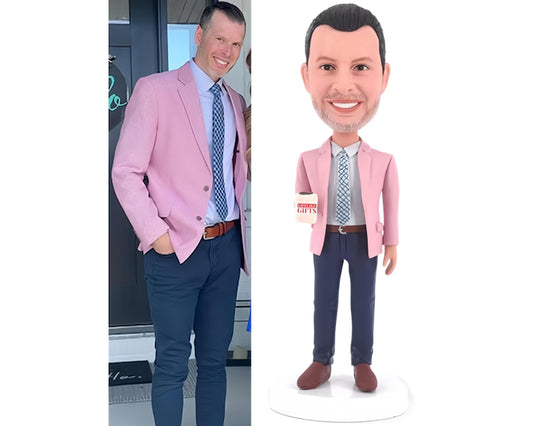 Office figurine Custom Bobblehead, handmade staute for Client manager, boss desk decor, business partner/clients/co-workers gift