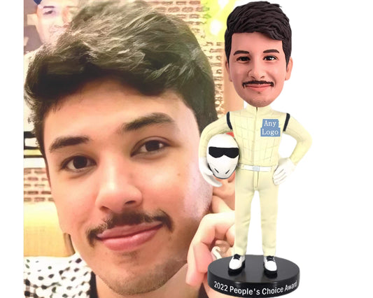 Racer Custom Bobblehead, Personalized Nascar Driver figurine, handamde F1 bobblehad