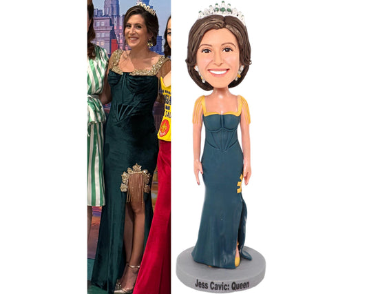 Beauty Queen Custom bobblehead, Personalized Miss Congeniality figurine, Head-to-Toe Beauty Pageant bobblehead