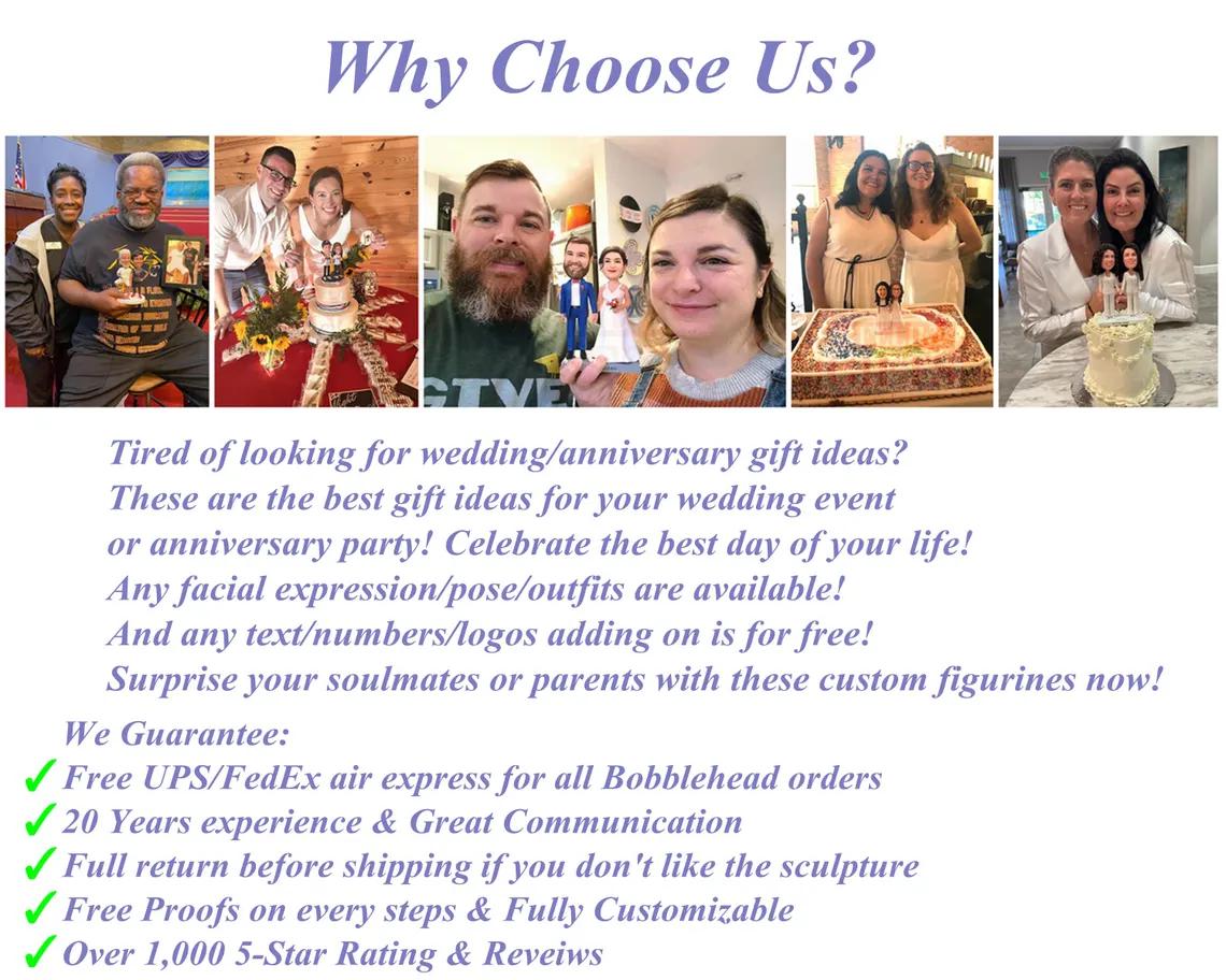 Traditional Wedding Cake Topper, Custom Bobblehead wedding keepsake, Personalized couple Figurines, fun wedding gift ideas
