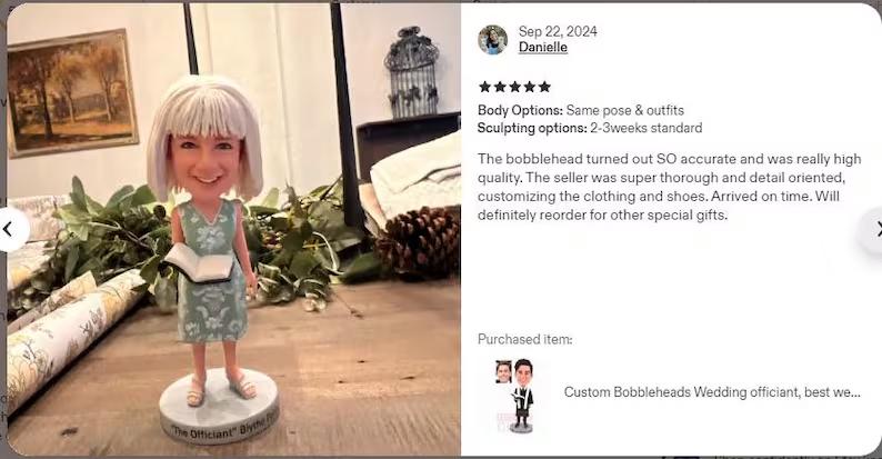Marriage Officiant Custom Bobblehead, personalized wedding officiant figurine, Thank-you gift for pastor