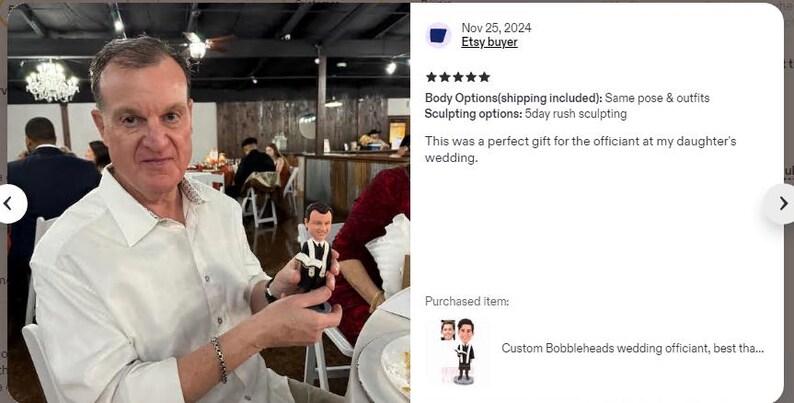Marriage Officiant Custom Bobblehead, personalized wedding officiant figurine, Thank-you gift for pastor