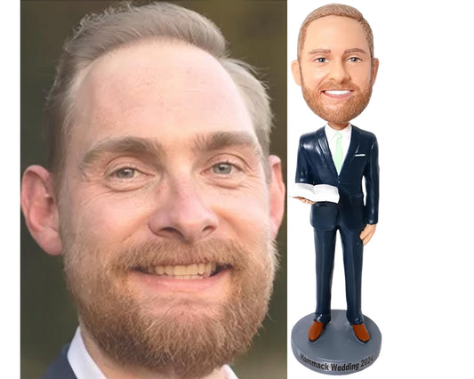 Custom Wedding Officiant Bobblehead, Thank-you gift for officiant, proposal gift for marriage witness