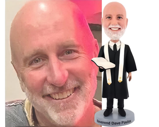 Proposal gift for Wedding Officiant Custom Bobblehead, Thank-you gift for godfather, wedding keepsake for pastor