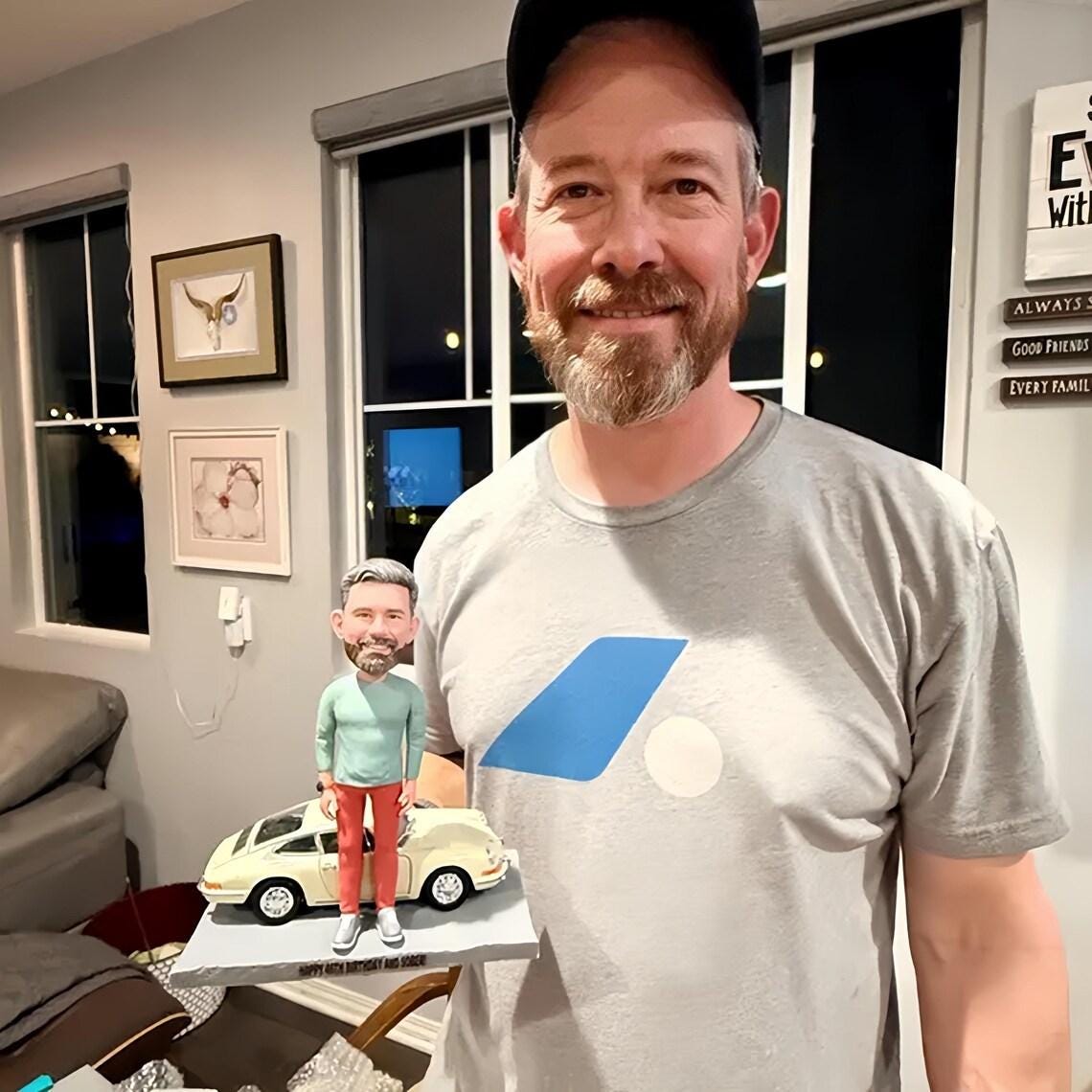 Custom Bobblehead with Ferrari, Personalized gift For car collector, office/home decor