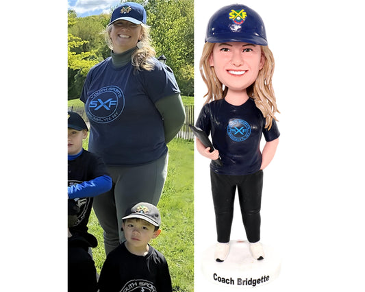 Custom Coach Bobbleheads, Personalized Sports Figurine for team manager, Thank You Gift for teachers
