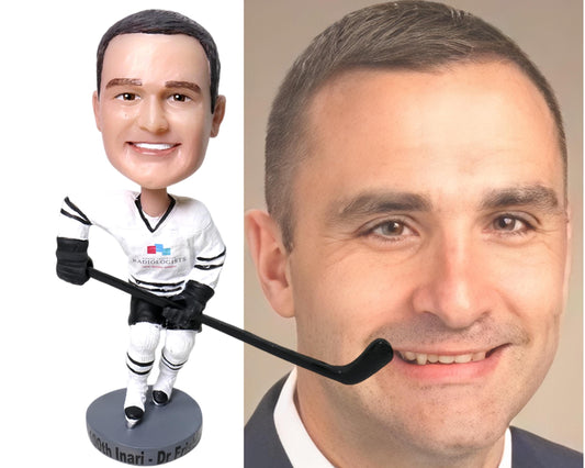 Ice hockey Custom Bobbleheads, custom hockey coach statue, handmade figurine from picture graduation gift , Office/home decoration