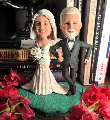 Indian Wedding Custom Cake Topper, Indian Couple Bobblehead personalized from picutre, funny wedding keepsake