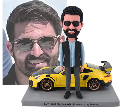 Custom Bobblehead with GT2 RS, Personalized gift for Porsche fans, office/home decor