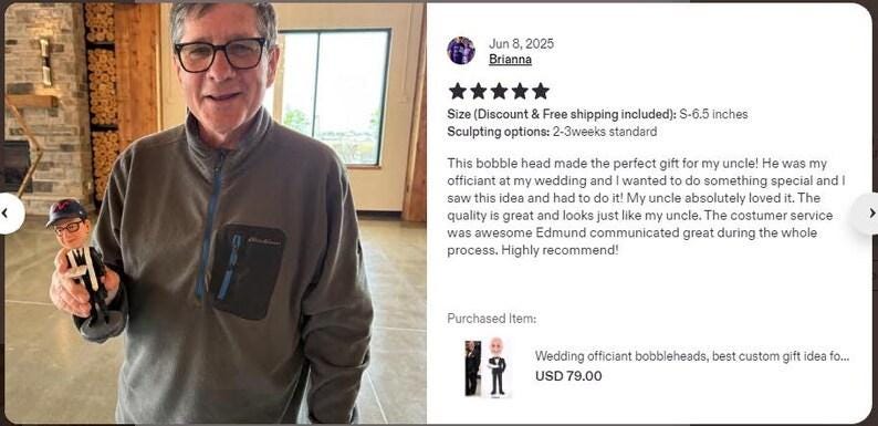 Marriage Officiant Custom Bobblehead, personalized wedding officiant figurine, Thank-you gift for pastor