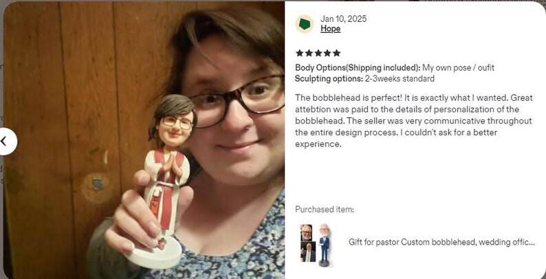 Marriage Officiant Custom Bobblehead, personalized wedding officiant figurine, Thank-you gift for pastor