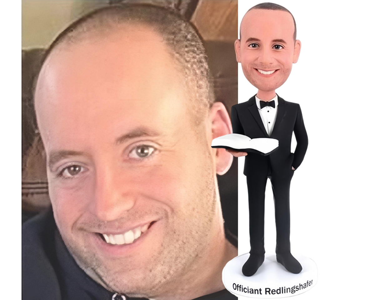 Marriage Officiant Custom Bobblehead, personalized wedding officiant figurine, Thank-you gift for pastor