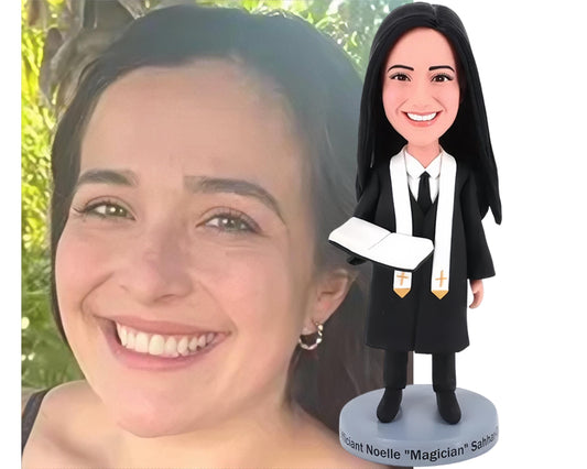 Wedding Officiant Custom Bobblehead, Thank-you gift for female officiant, wedding keepsake for her