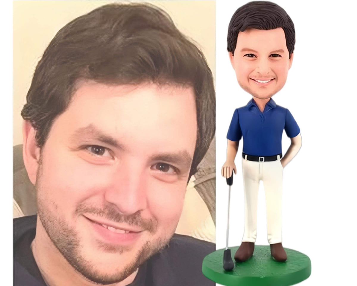 Custom Golfer Bobblehead, Personalized Golf Lover Statue, Office Desk Decor Gift, Birthday gift for Boss/Husband/Father